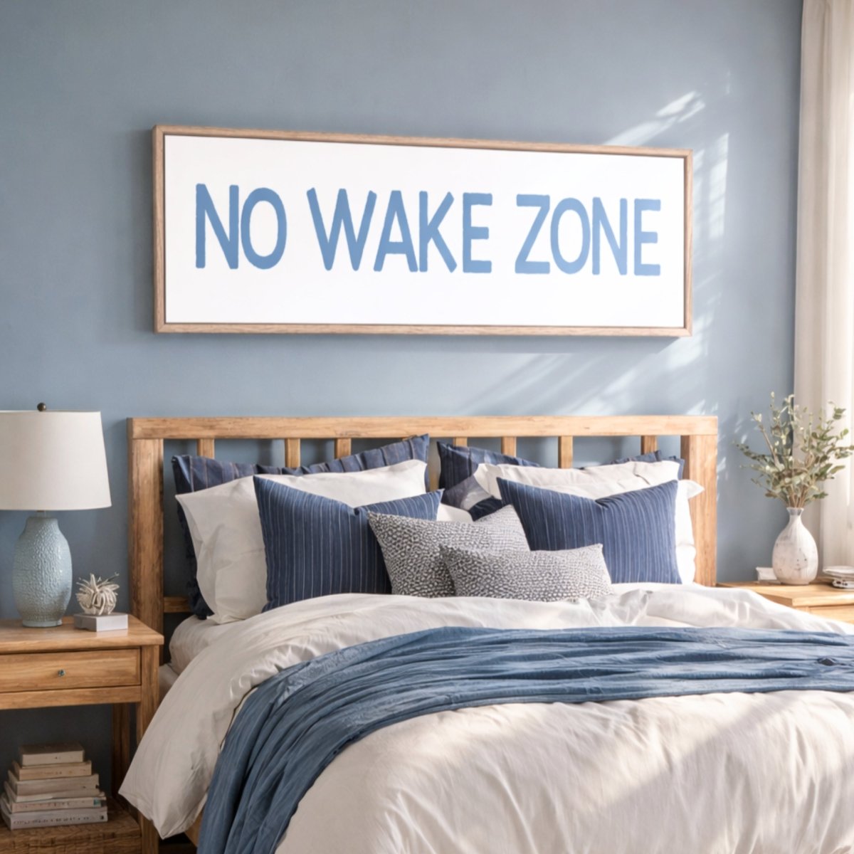 No Wake Zone Sign - Beach Wall Decor | Guest Bedroom Signs | Lake House Art - Lumberwave Creations