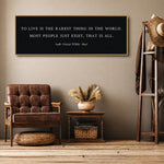 Oscar Wilde Quote Print, To Live Is The Rarest Thing Wall Art, Inspirational Literary Decor - Lumberwave Creations