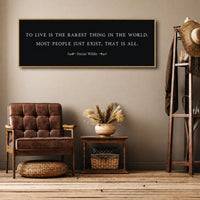Oscar Wilde Quote Print, To Live Is The Rarest Thing Wall Art, Inspirational Literary Decor - Lumberwave Creations