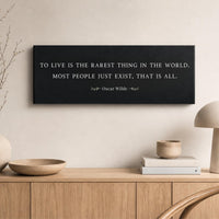 Oscar Wilde Quote Print, To Live Is The Rarest Thing Wall Art, Inspirational Literary Decor - Lumberwave Creations