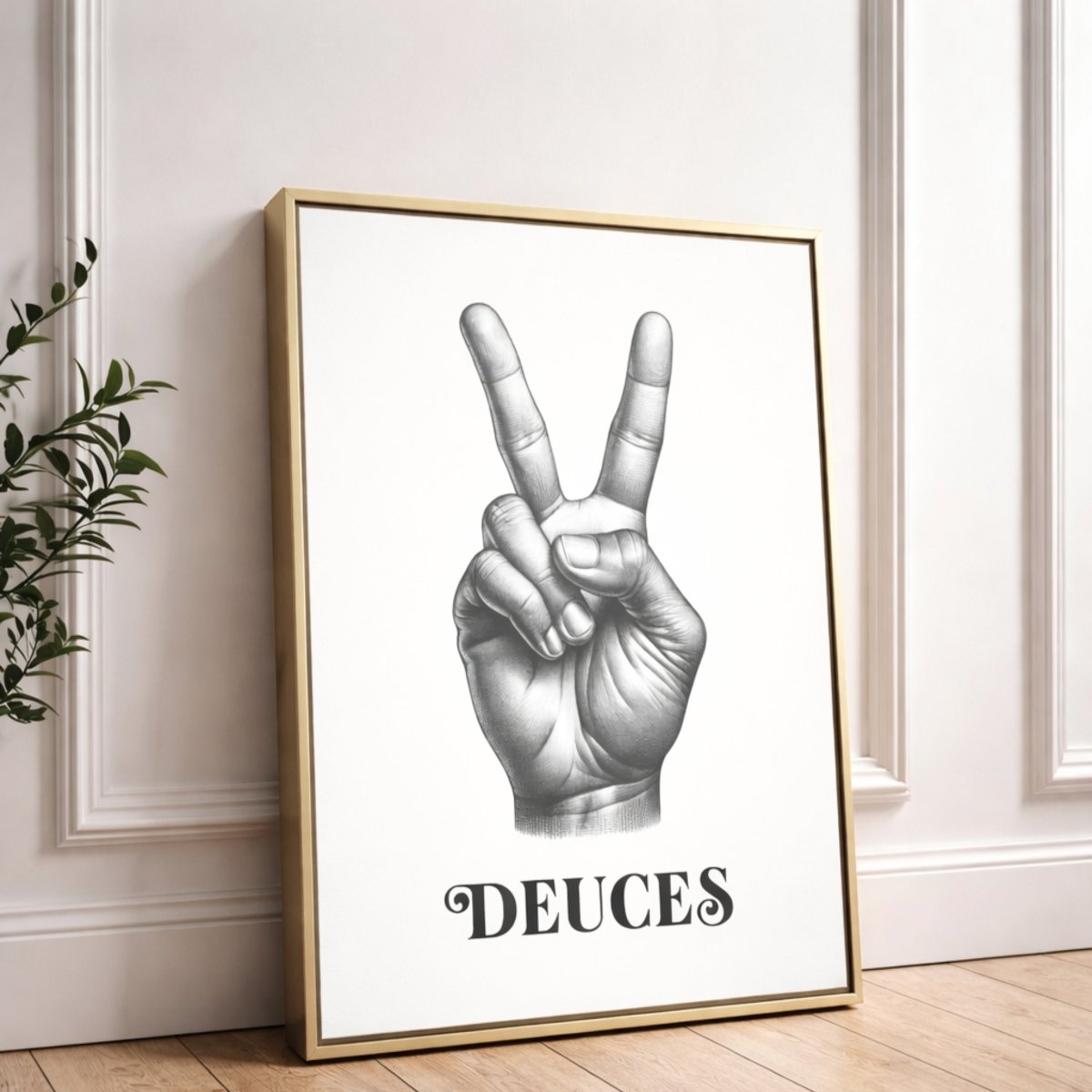Peace Sign Print - Minimalist Wall Art | Trendy Deuces Wall Decor - Lumberwave Creations