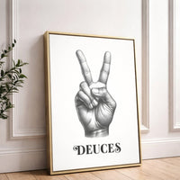 Peace Sign Print - Minimalist Wall Art | Trendy Deuces Wall Decor - Lumberwave Creations