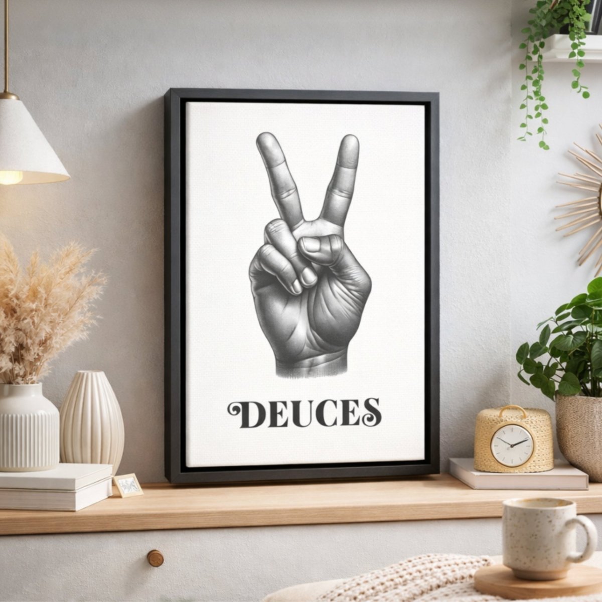 Peace Sign Print - Minimalist Wall Art | Trendy Deuces Wall Decor - Lumberwave Creations