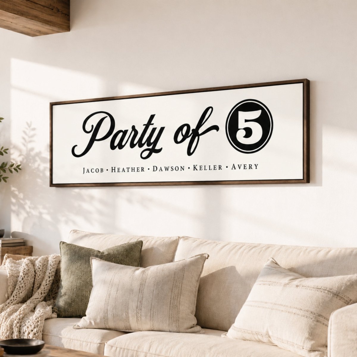 Personalized Family Sign - Custom Name Print | Party Of Sign Living Room Decor - Lumberwave Creations