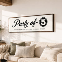 Personalized Family Sign - Custom Name Print | Party Of Sign Living Room Decor - Lumberwave Creations