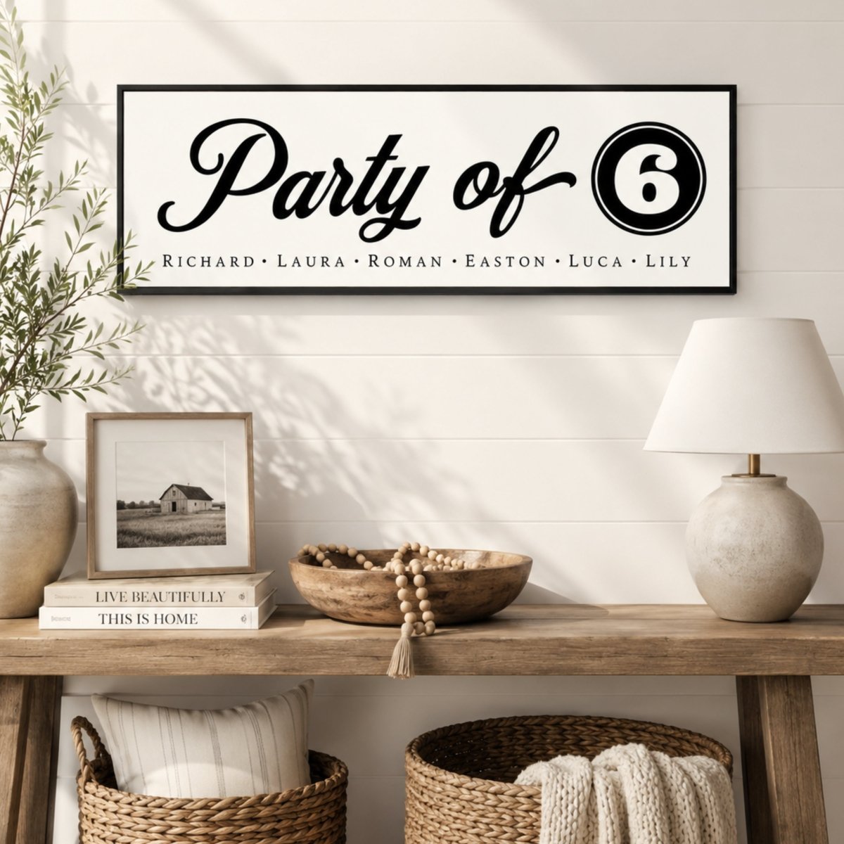 Personalized Family Sign - Custom Name Print | Party Of Sign Living Room Decor - Lumberwave Creations