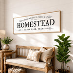 Personalized Homestead Sign - Custom Family Name Wall Art - Lumberwave Creations