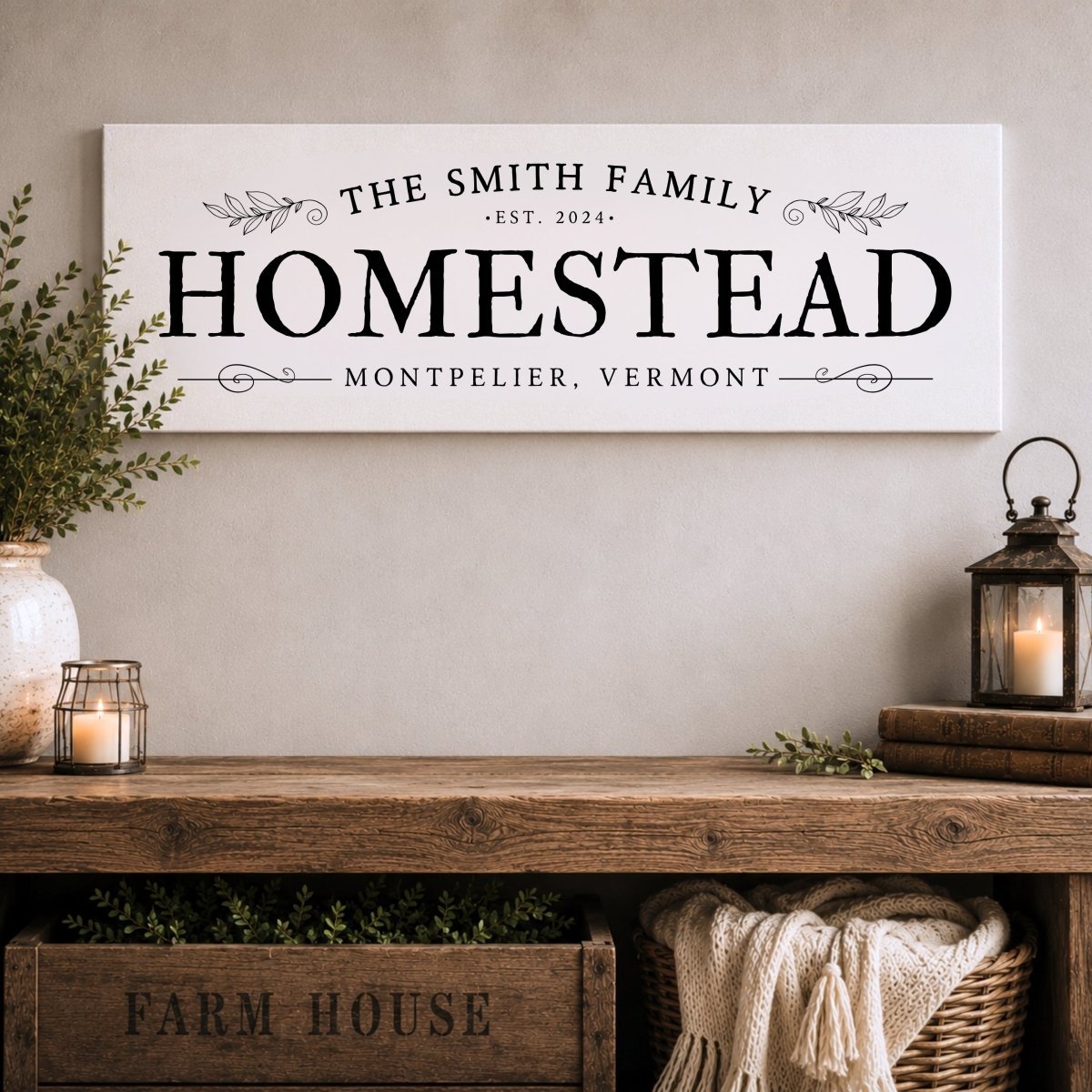 Personalized Homestead Sign - Custom Family Name Wall Art - Lumberwave Creations