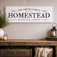 Personalized Homestead Sign - Custom Family Name Wall Art - Lumberwave Creations