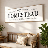 Personalized Homestead Sign - Custom Family Name Wall Art - Lumberwave Creations