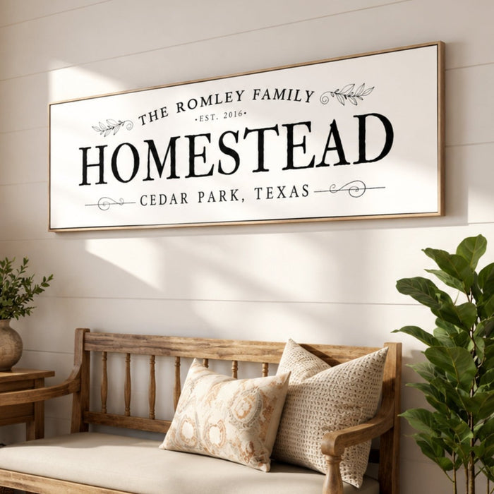 Personalized Homestead Sign - Custom Family Name Wall Art - Lumberwave Creations