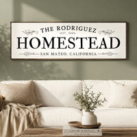 Personalized Homestead Sign - Custom Family Name Wall Art - Lumberwave Creations