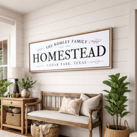 Personalized Homestead Sign - Custom Family Name Wall Art | Rustic Farmhouse Decor - Lumberwave Creations