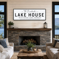 Personalized Lake House Sign - Custom Lake Sign & Cabin Wall Decor with Last Name - Lumberwave Creations