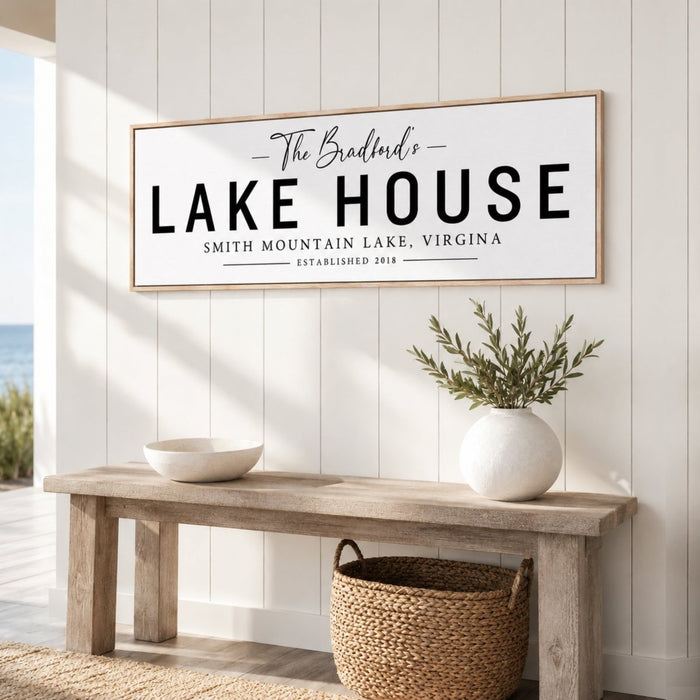 Personalized Lake House Sign - Custom Lake Sign & Cabin Wall Decor with Last Name - Lumberwave Creations