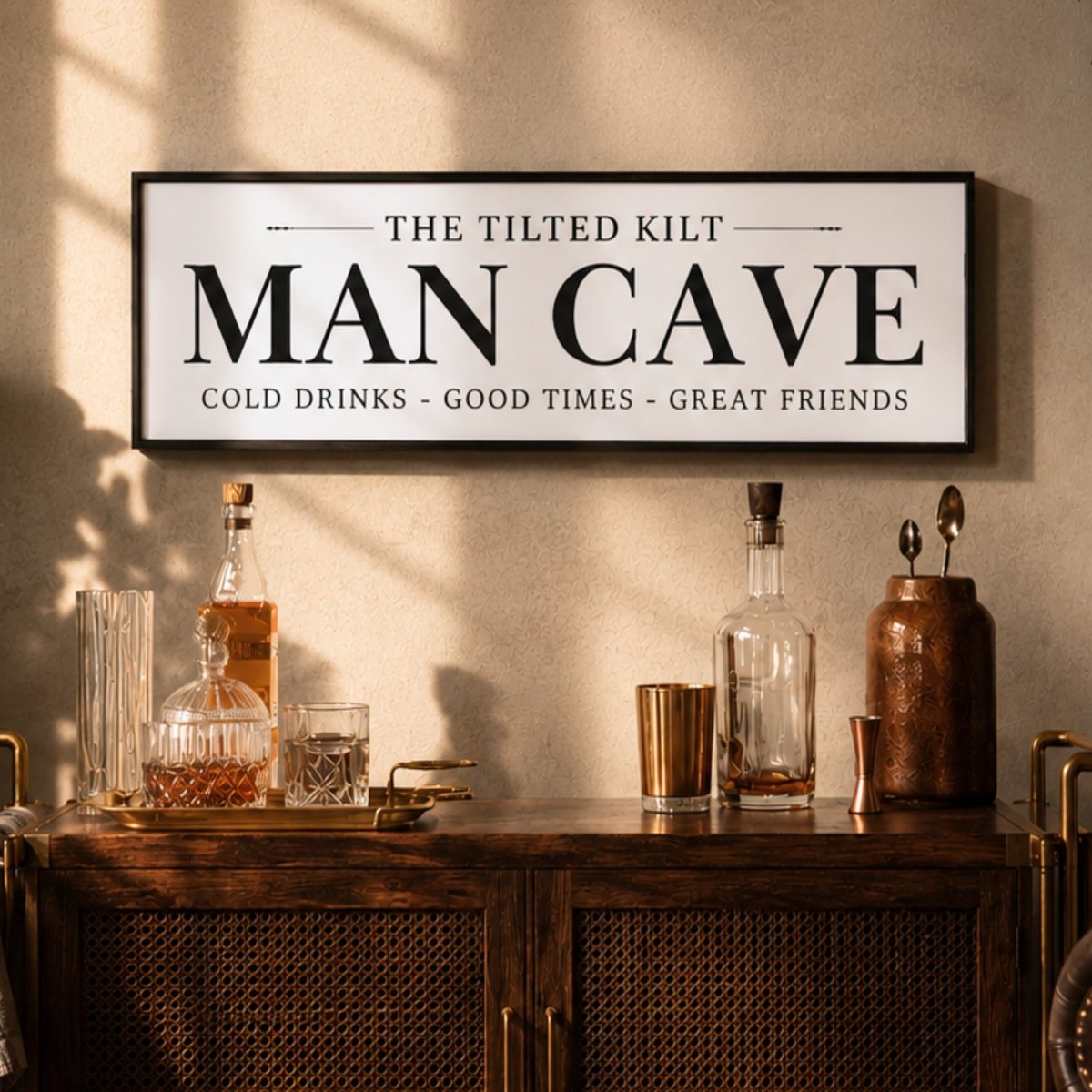 Personalized Man Cave Sign - Custom Home Bar Sign & Sports Room Wall Art - Lumberwave Creations