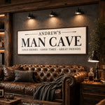 Personalized Man Cave Sign - Custom Home Bar Sign & Sports Room Wall Art - Lumberwave Creations