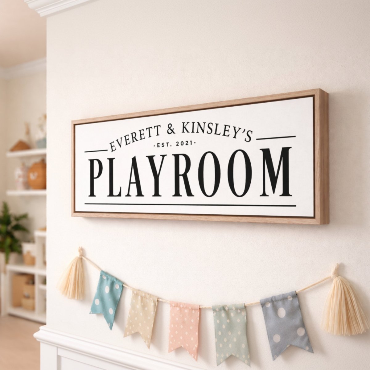 Personalized Playroom Sign – Custom Kids Wall Art & Children's Name Sign Decor - Lumberwave Creations
