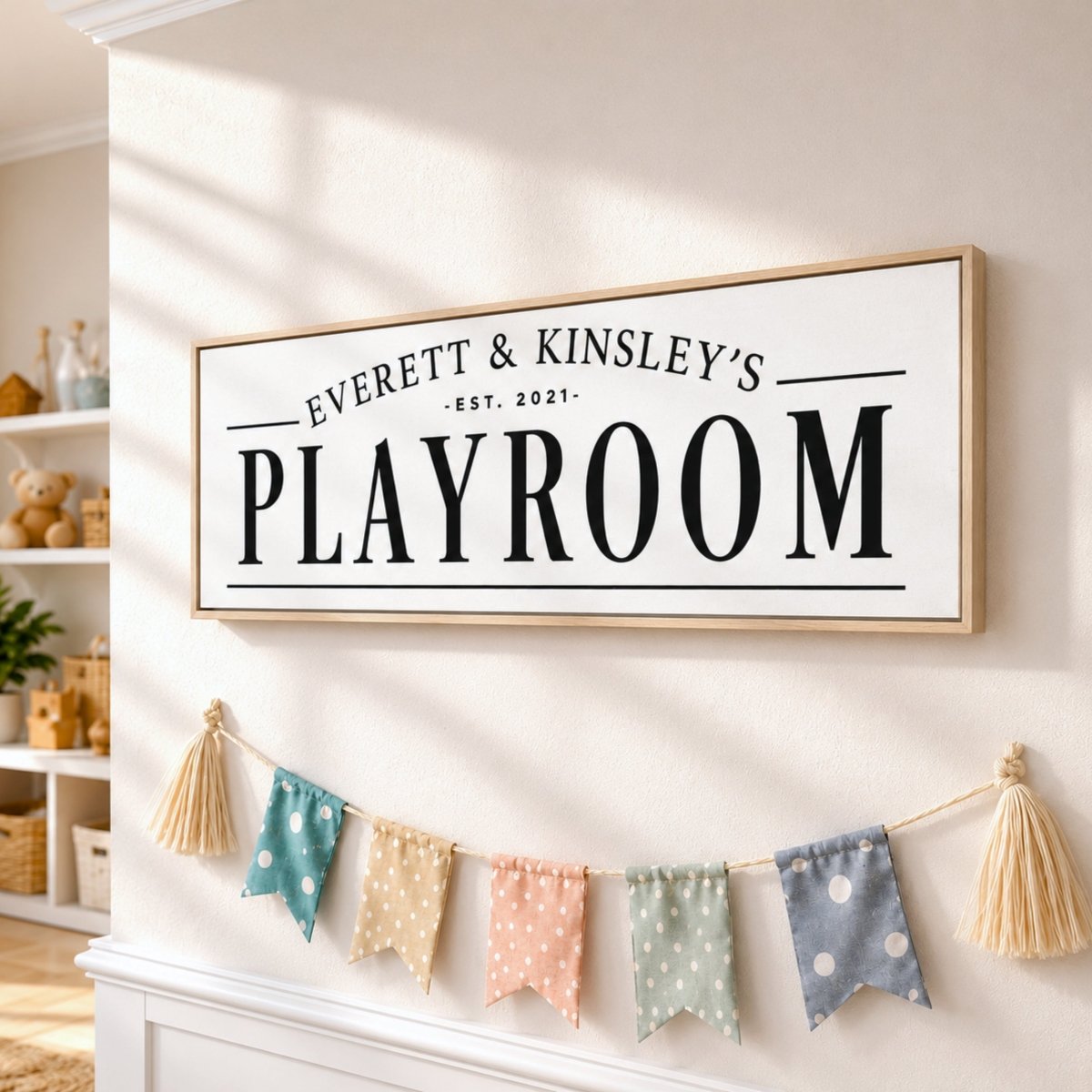 Personalized Playroom Sign – Custom Kids Wall Art & Children's Name Sign Decor - Lumberwave Creations