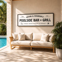 Personalized Poolside Bar and Grill Sign - Lumberwave Creations
