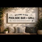 Personalized Poolside Bar and Grill Sign - Lumberwave Creations