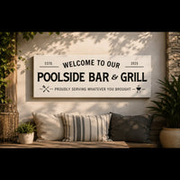 Personalized Poolside Bar and Grill Sign - Lumberwave Creations