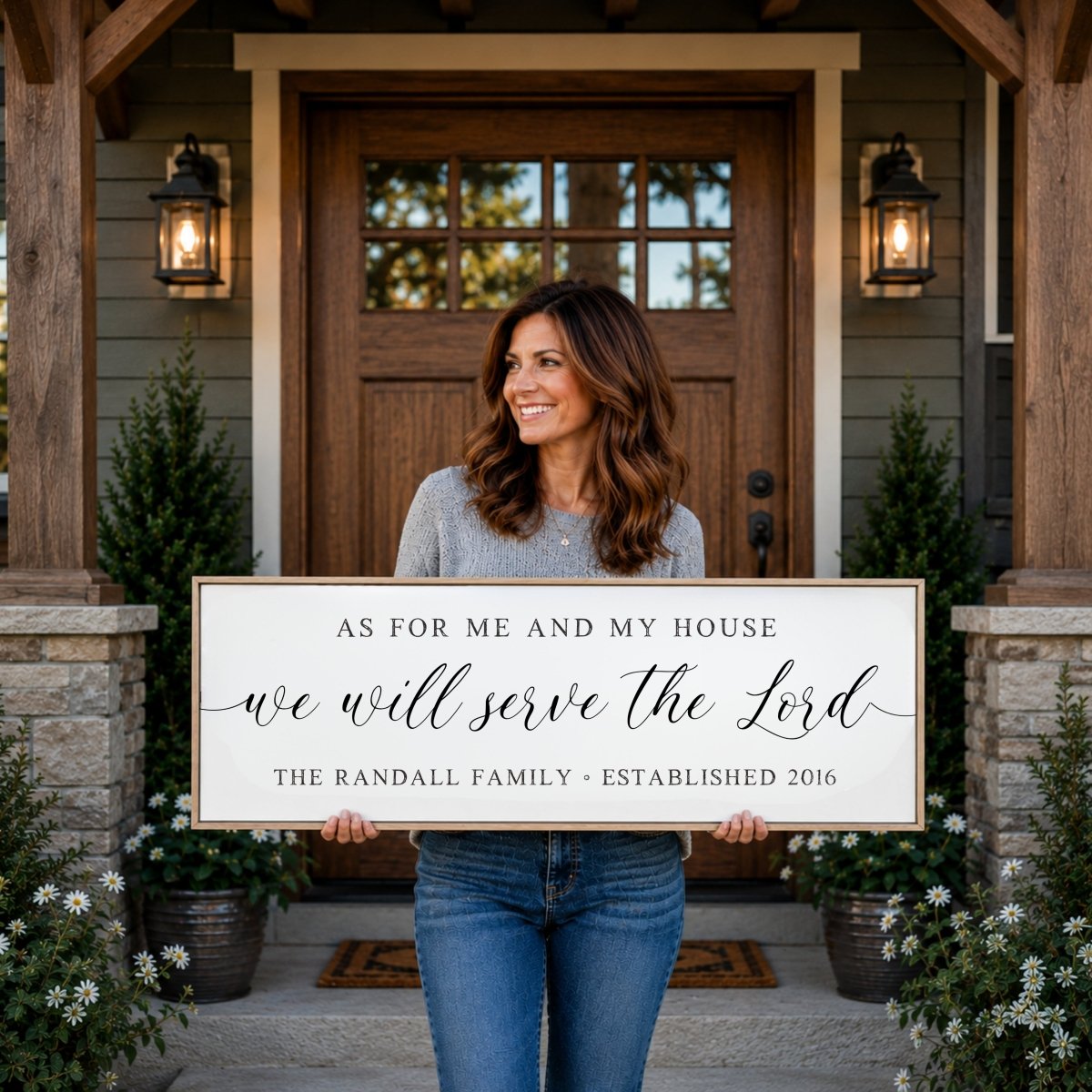 Personalized Scripture Sign - Serve The Lord Family Name Sign | Christian Wall Decor - Lumberwave Creations