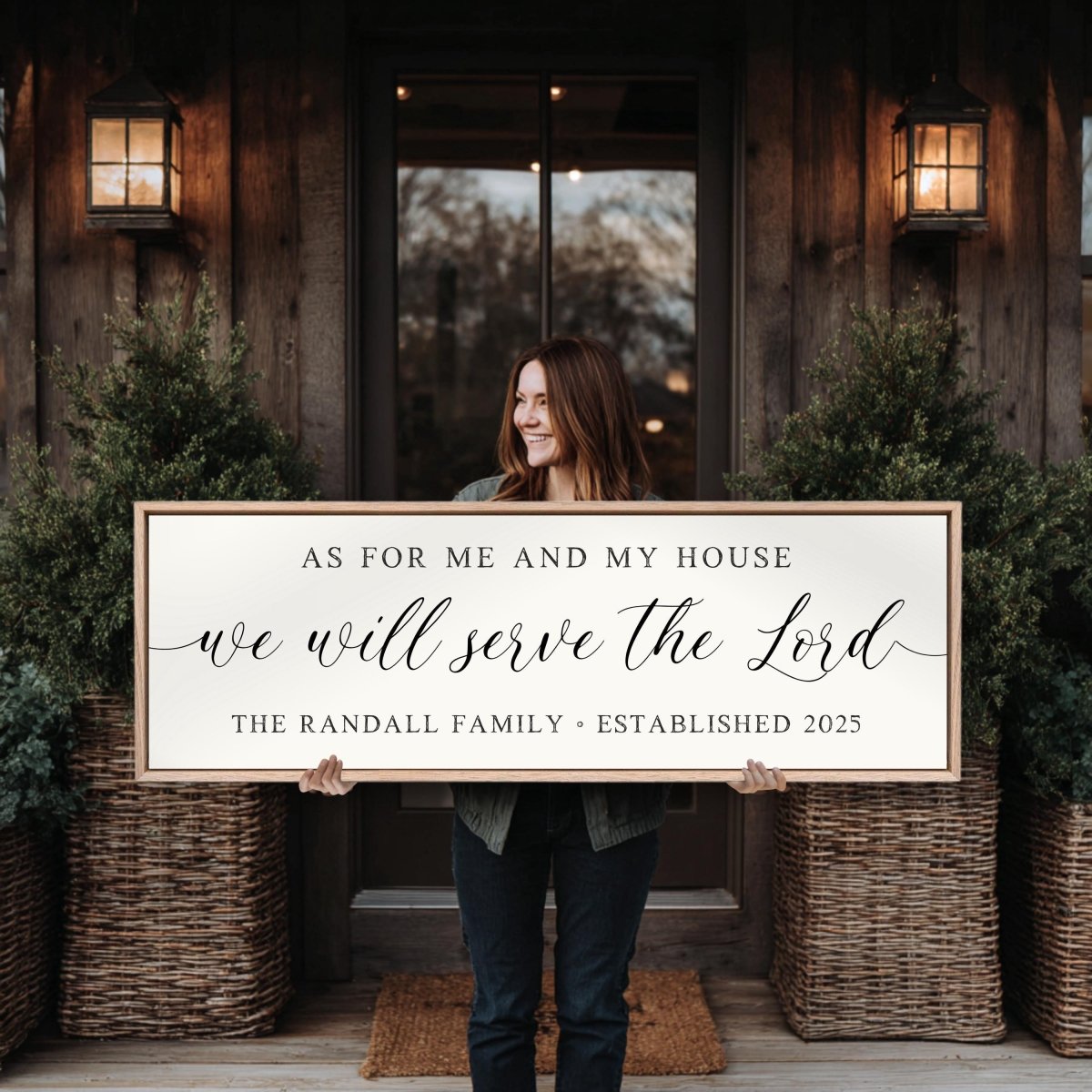 Personalized Scripture Sign - Serve The Lord Family Name Sign | Christian Wall Decor - Lumberwave Creations