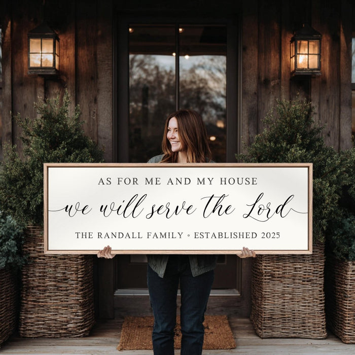 Personalized Scripture Sign - Serve The Lord Family Name Sign | Christian Wall Decor - Lumberwave Creations