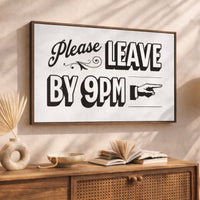 Please Leave By 9 Print - Eclectic Entryway Wall Decor | Retro Home Art - Lumberwave Creations