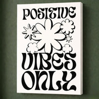 Positive Vibes Only Sign – Retro Wall Decor | Groovy Hippie Prints & Happy Quote - Lumberwave Creations