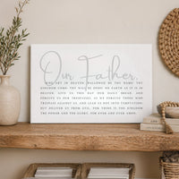 Prayer Sign | Our Father Prayer Print - Christian Wall Decor & Bible Verse Art - Lumberwave Creations