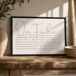 Prayer Sign | Our Father Prayer Print - Christian Wall Decor & Bible Verse Art - Lumberwave Creations