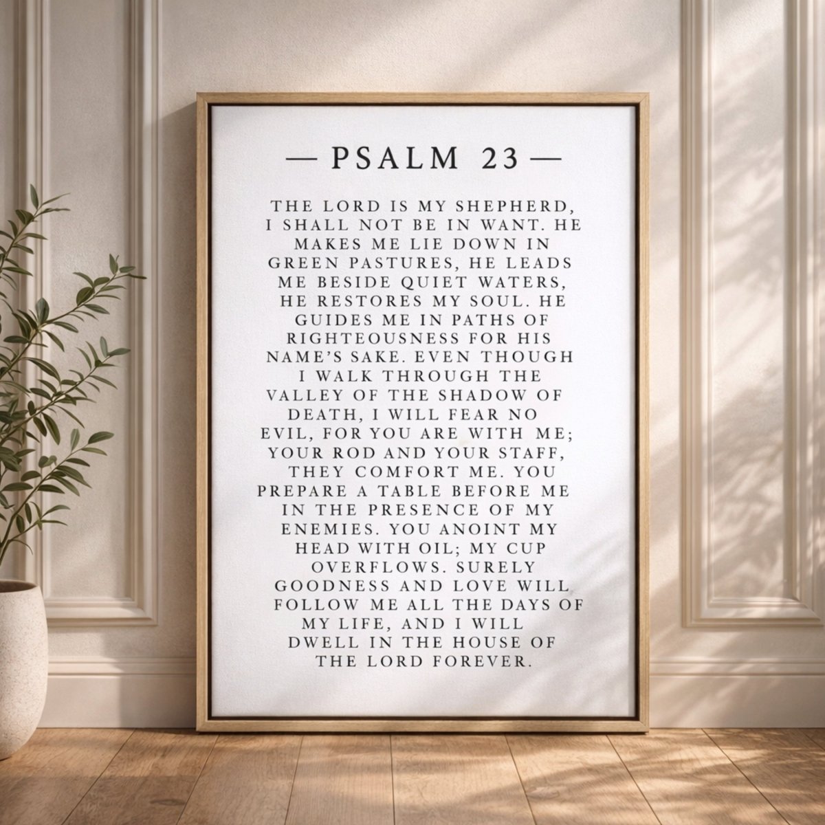 Psalm 23 Print - Christian Wall Decor | Lord Is My Shepherd Sign, Religious Gift Idea - Lumberwave Creations