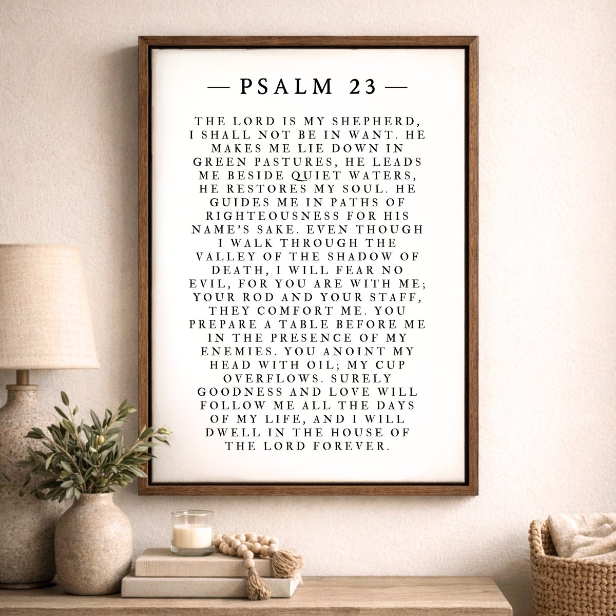 Psalm 23 Print - Christian Wall Decor | Lord Is My Shepherd Sign, Religious Gift Idea - Lumberwave Creations