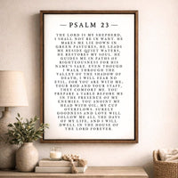 Psalm 23 Print - Christian Wall Decor | Lord Is My Shepherd Sign, Religious Gift Idea - Lumberwave Creations