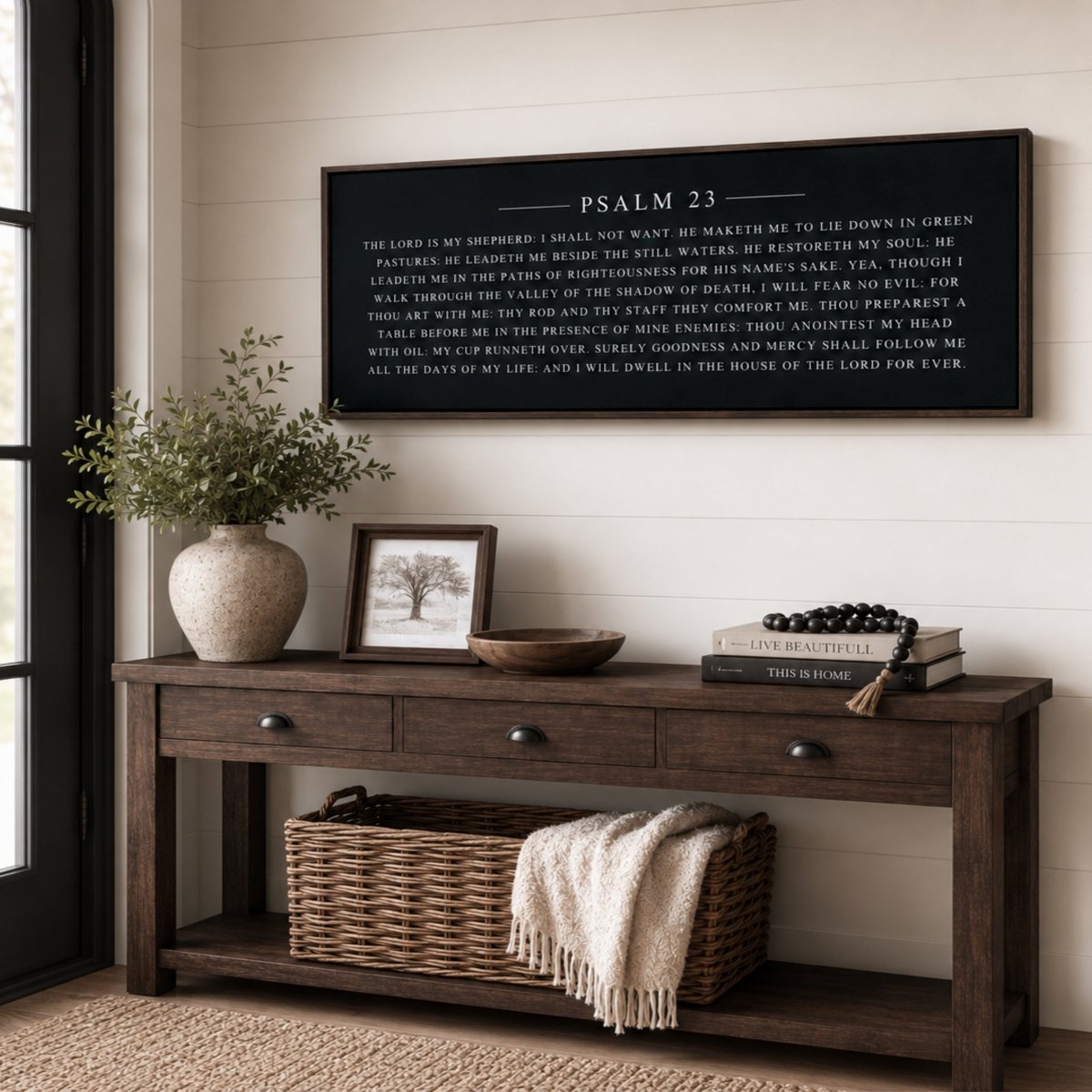 Psalm 23 Wall Art - KJV Bible Verse Sign | Lord Is My Shepherd Print - Lumberwave Creations