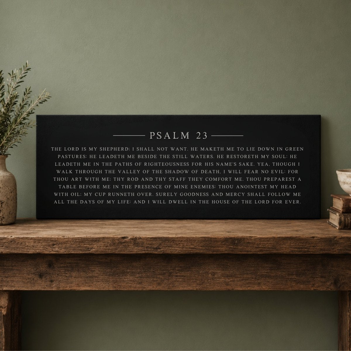 Psalm 23 Wall Art - KJV Bible Verse Sign | Lord Is My Shepherd Print - Lumberwave Creations