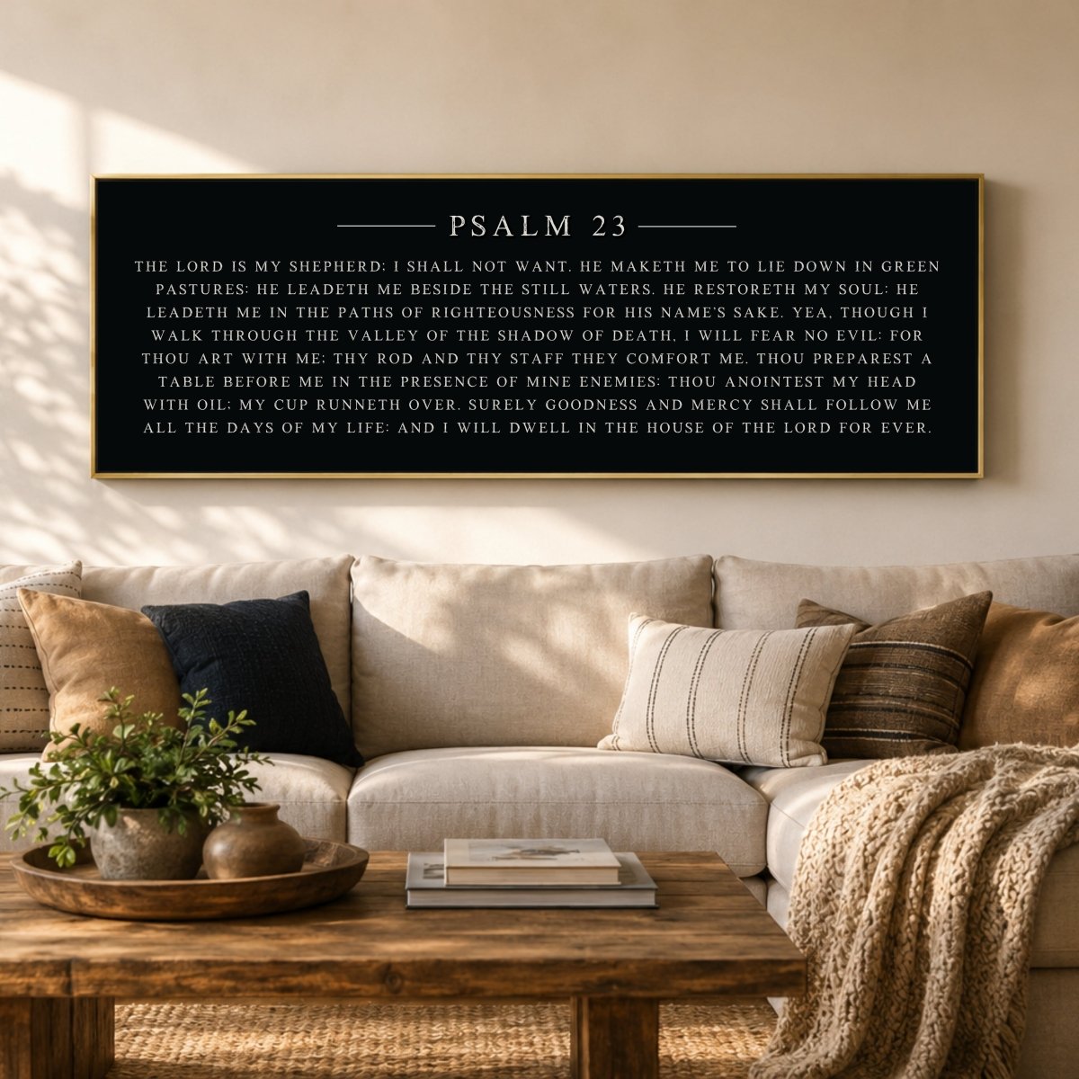 Psalm 23 Wall Art - KJV Bible Verse Sign | Lord Is My Shepherd Print - Lumberwave Creations