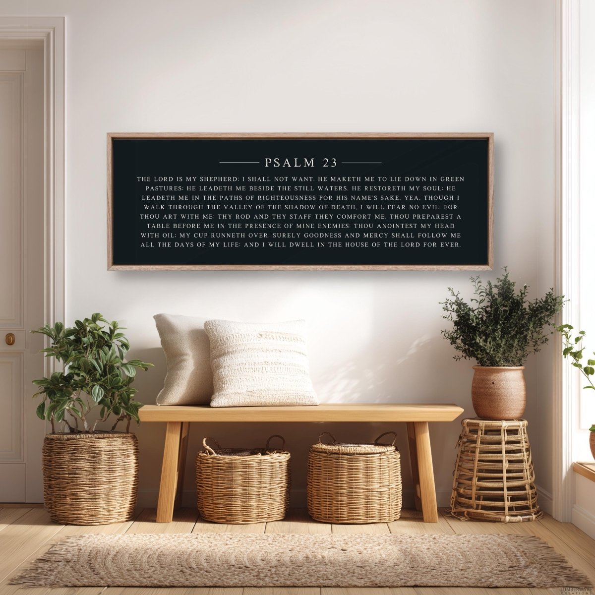 Psalm 23 Wall Art - KJV Bible Verse Sign | Lord Is My Shepherd Print - Lumberwave Creations