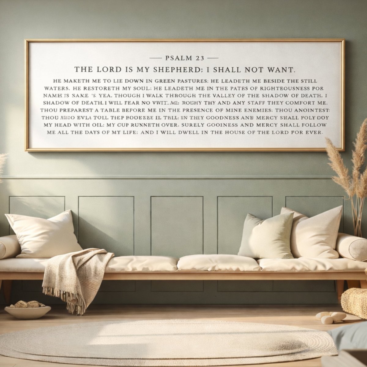 Psalm 23 Wall Decor – Lord Is My Shepherd Sign | KJV Scripture Print - Lumberwave Creations