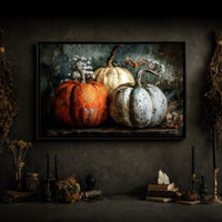 Rustic Pumpkin Print – Moody Halloween Wall Art | Vintage Gothic Painting - Lumberwave Creations