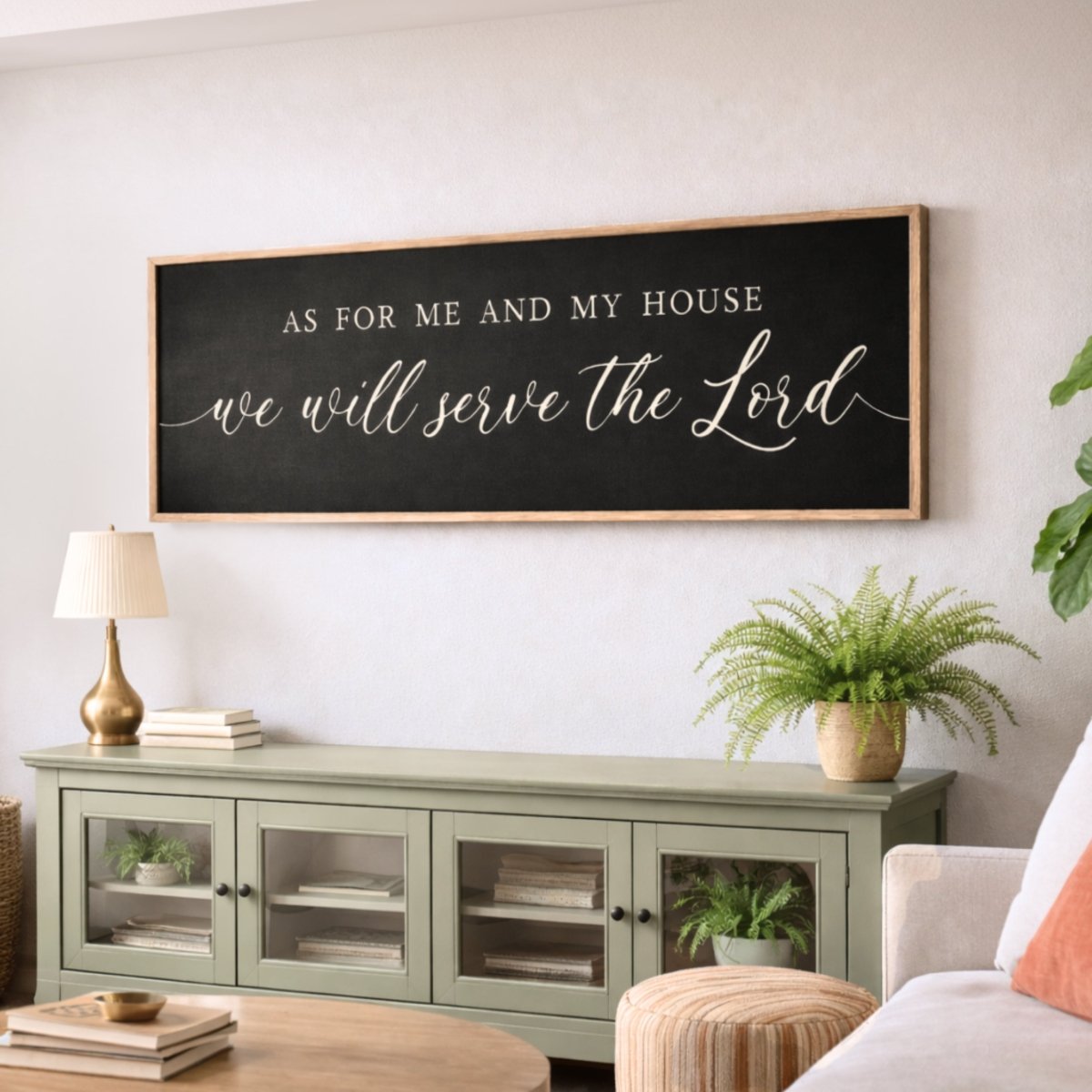 Scripture Wall Decor – As For Me And My House Serve The Lord Sign - Lumberwave Creations