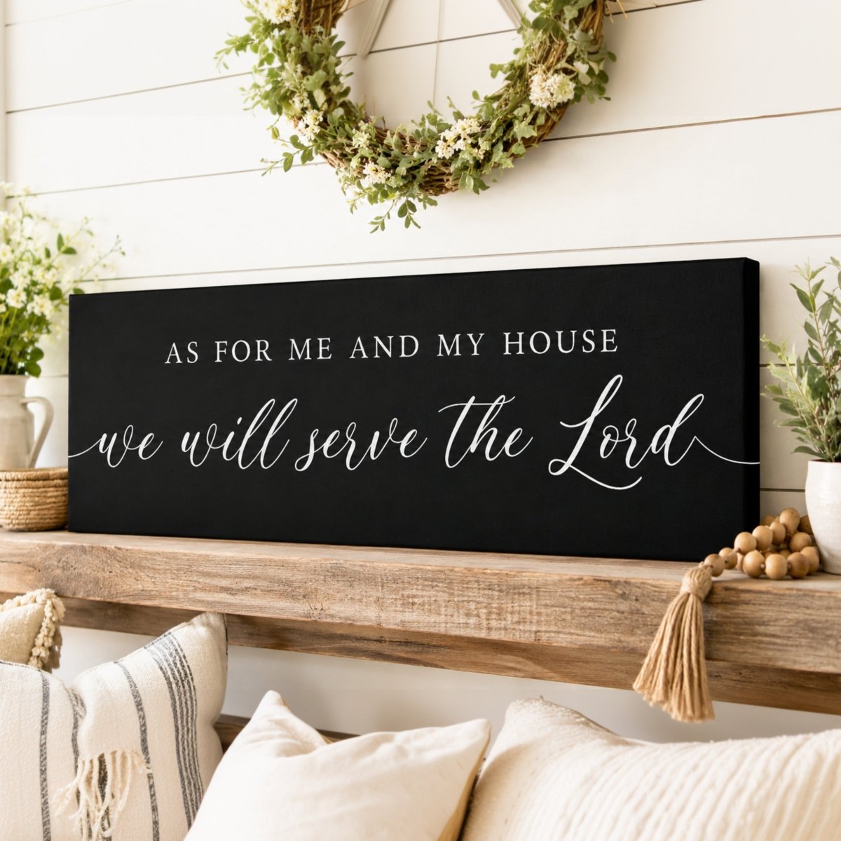 Scripture Wall Decor – As For Me And My House Serve The Lord Sign - Lumberwave Creations