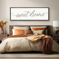 Sweet Dreams Sign - Minimalist Calligraphy Bedroom Wall Decor | Guest & Master Bedroom - Lumberwave Creations