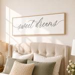 Sweet Dreams Sign - Minimalist Calligraphy Bedroom Wall Decor | Guest & Master Bedroom - Lumberwave Creations
