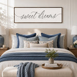 Sweet Dreams Sign - Minimalist Calligraphy Bedroom Wall Decor | Guest & Master Bedroom - Lumberwave Creations