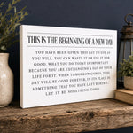 This Is The Beginning Of A New Day Print, Inspirational Quote Wall Art, Office Wall Decor - Lumberwave Creations