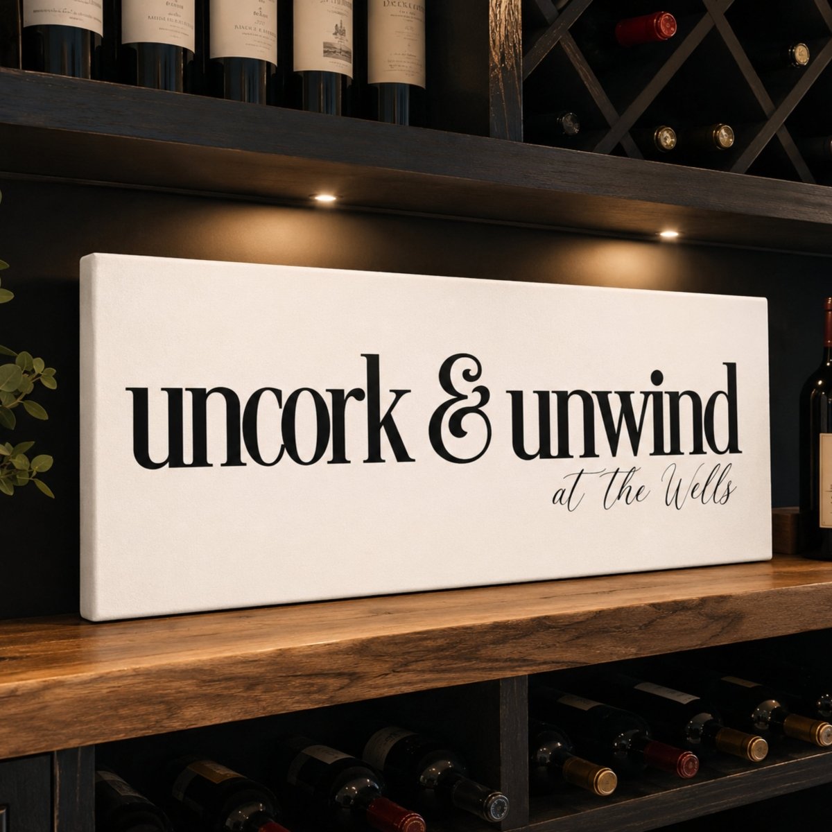 Uncork & Unwind - Personalized Wine Bar Decor - Lumberwave Creations