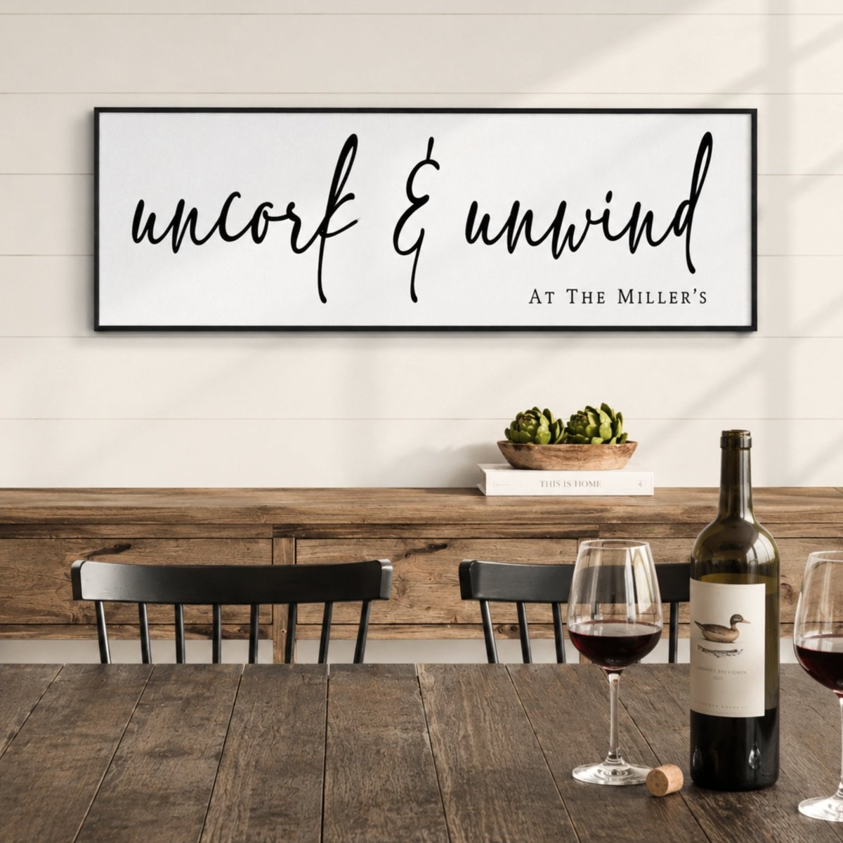Uncork & Unwind Sign | Wine Wall Decor - Lumberwave Creations